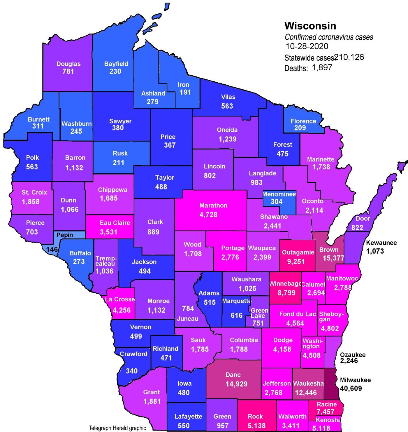 Where is COVID in Wisconsin? (10-28-20)